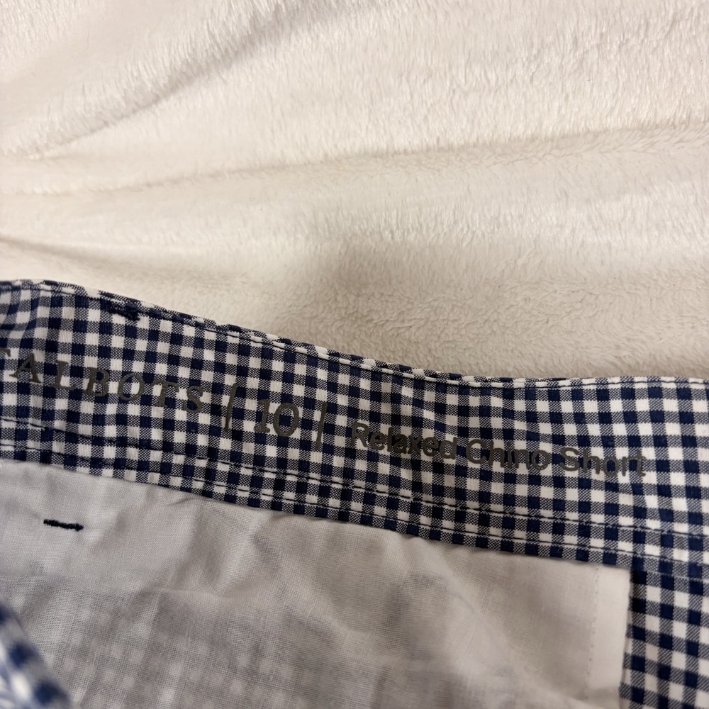 Talbots Blue White Gingham Relaxed Chino Shorts Grandmillennial Hamptons Bermuda - Picture 3 of 7